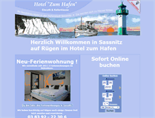 Tablet Screenshot of hotel-zum-hafen.de